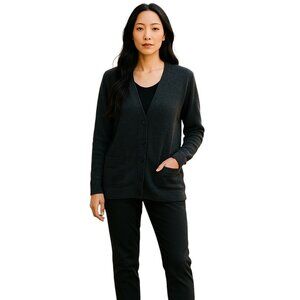 Lucky Brand Linen Blend Cardigan Gray Size M